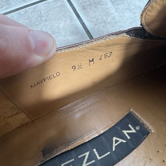 Mezlan Mayfield Men’s 9.5 Apron Toe Brown Leather Slip On Loafer Dress Shoe main image 7